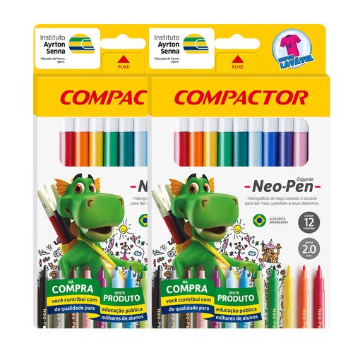 Kit Hidrocor Compactor Neopen Gig com 24 Cores Kit080